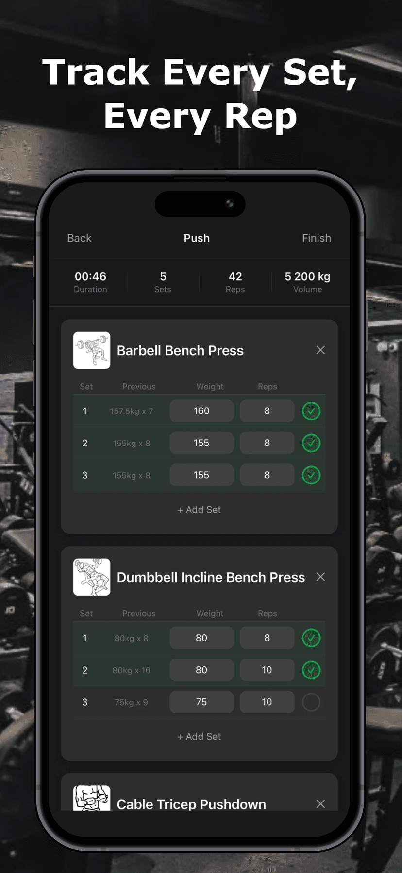 Track Every Set, Every Rep